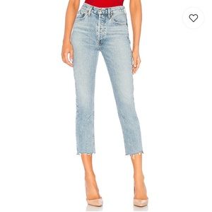 Agolde Riley High Rise Straight Crop in Zephyr 25